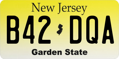 NJ license plate B42DQA