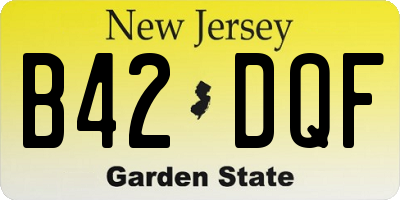 NJ license plate B42DQF