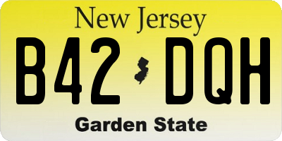 NJ license plate B42DQH