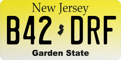 NJ license plate B42DRF
