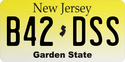 NJ license plate B42DSS