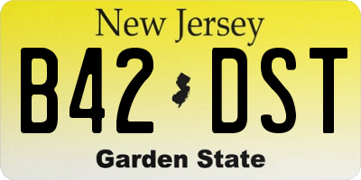NJ license plate B42DST