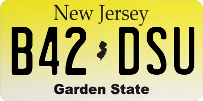 NJ license plate B42DSU