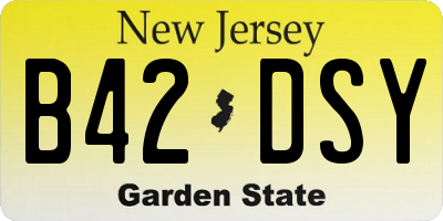 NJ license plate B42DSY