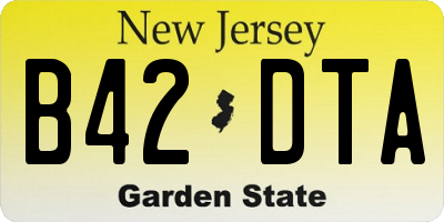 NJ license plate B42DTA