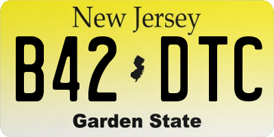 NJ license plate B42DTC