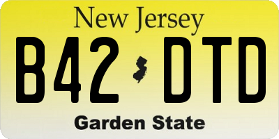 NJ license plate B42DTD