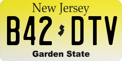 NJ license plate B42DTV