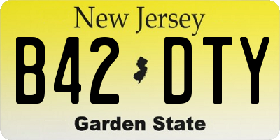 NJ license plate B42DTY