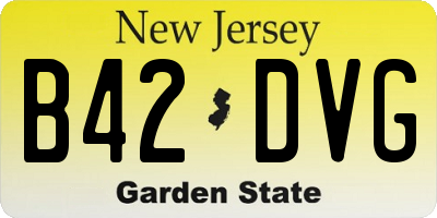 NJ license plate B42DVG