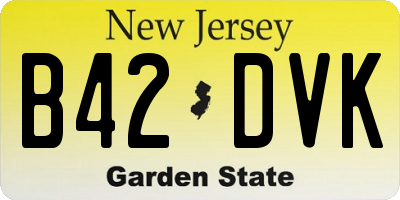 NJ license plate B42DVK