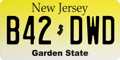 NJ license plate B42DWD