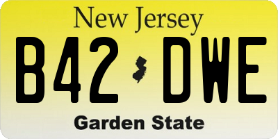 NJ license plate B42DWE