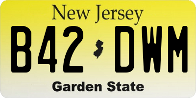NJ license plate B42DWM