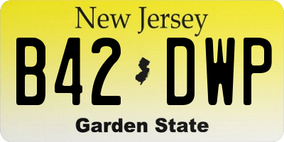 NJ license plate B42DWP
