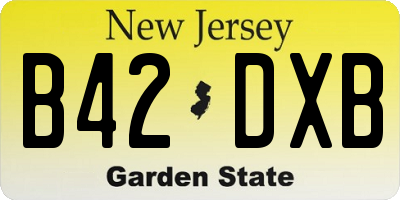 NJ license plate B42DXB