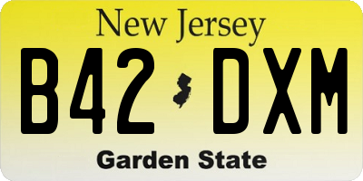 NJ license plate B42DXM