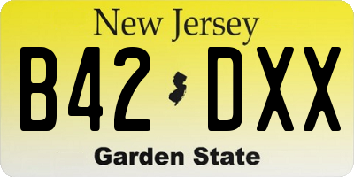 NJ license plate B42DXX