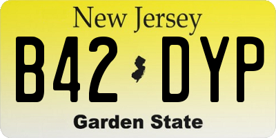 NJ license plate B42DYP