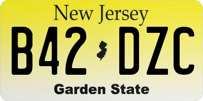 NJ license plate B42DZC