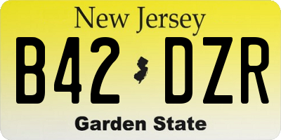 NJ license plate B42DZR