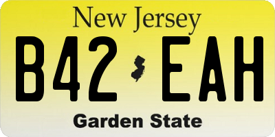 NJ license plate B42EAH