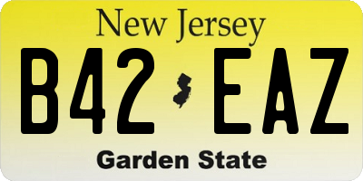 NJ license plate B42EAZ