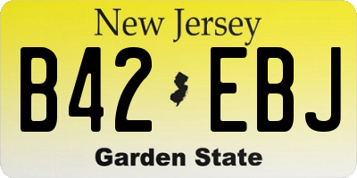NJ license plate B42EBJ