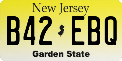 NJ license plate B42EBQ