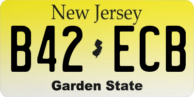 NJ license plate B42ECB