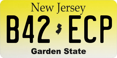 NJ license plate B42ECP