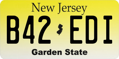 NJ license plate B42EDI