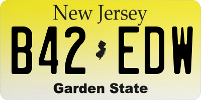 NJ license plate B42EDW