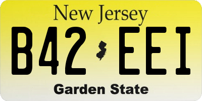 NJ license plate B42EEI