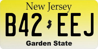 NJ license plate B42EEJ