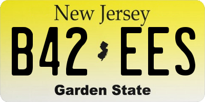 NJ license plate B42EES