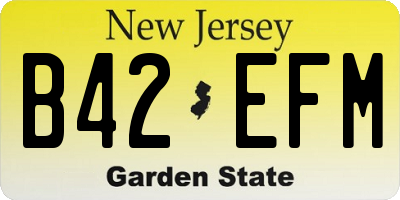 NJ license plate B42EFM