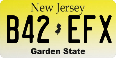 NJ license plate B42EFX