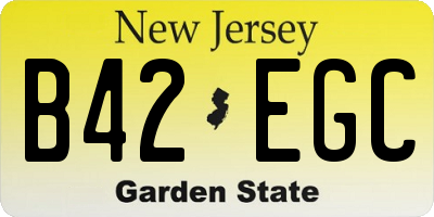NJ license plate B42EGC