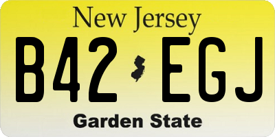 NJ license plate B42EGJ