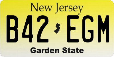 NJ license plate B42EGM