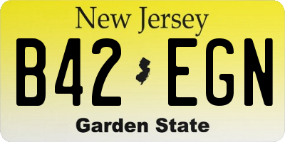 NJ license plate B42EGN