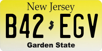 NJ license plate B42EGV