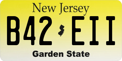 NJ license plate B42EII