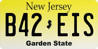 NJ license plate B42EIS