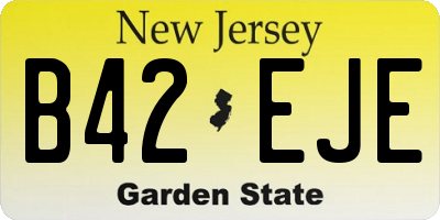 NJ license plate B42EJE