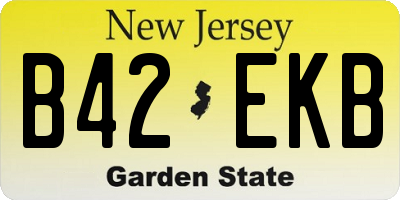 NJ license plate B42EKB