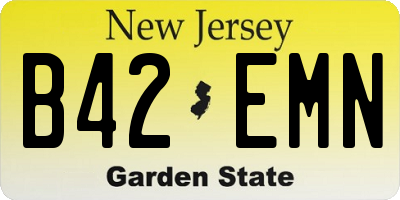 NJ license plate B42EMN