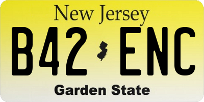 NJ license plate B42ENC
