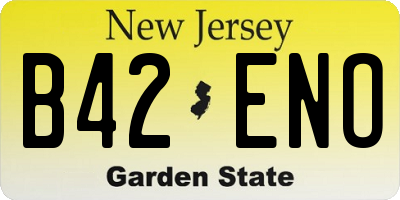 NJ license plate B42ENO